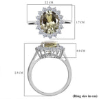 Luxuriant Diamond 950 Platinum AAA Turkizite & Lab Grown Diamond (VS-E-F) Ring 4.85 Ct, Platinum Wt.5.45 Gms.