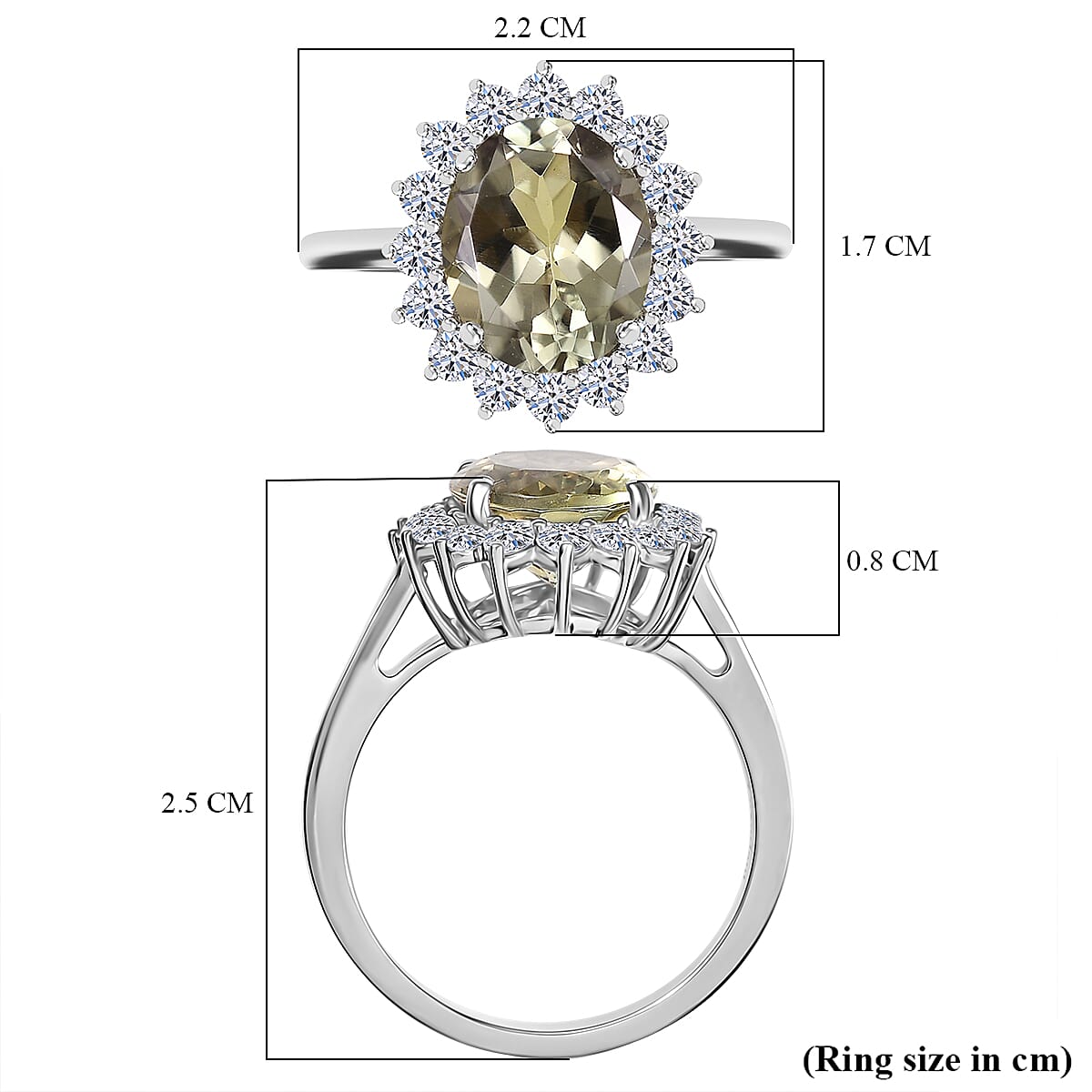 LUXURIANT 950 Platinum AAA Turkizite and Lab Grown Diamond (VS-E/F) Ring 4.85 Ct, Platinum Wt.5.45 Gms. 8109849 7
