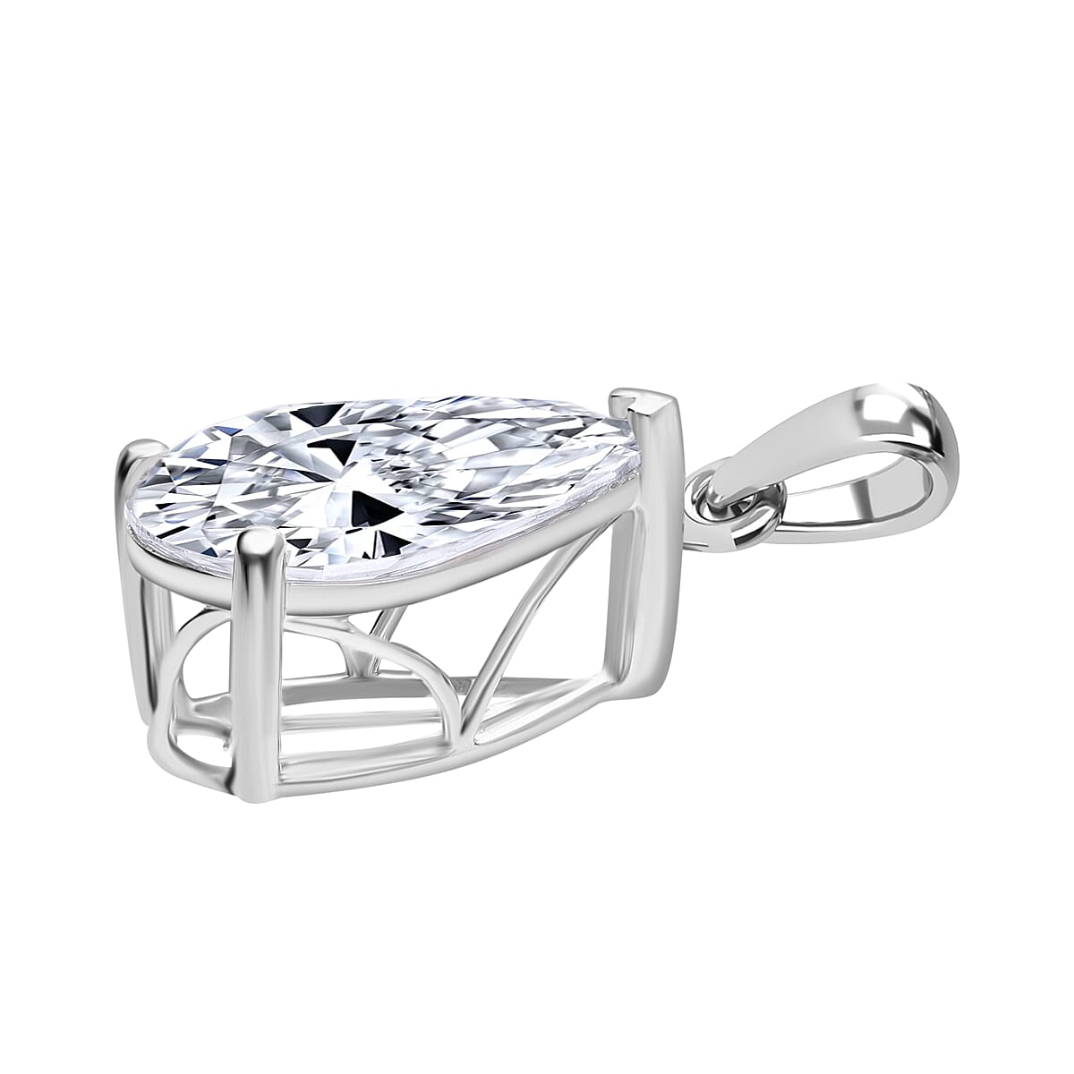 LUXURIANT 950 Platinum IGI Certified (VS2/F) Pear Cut Lab Grown Diamond Solitaire Pendant 3 Ct. 8168237 3