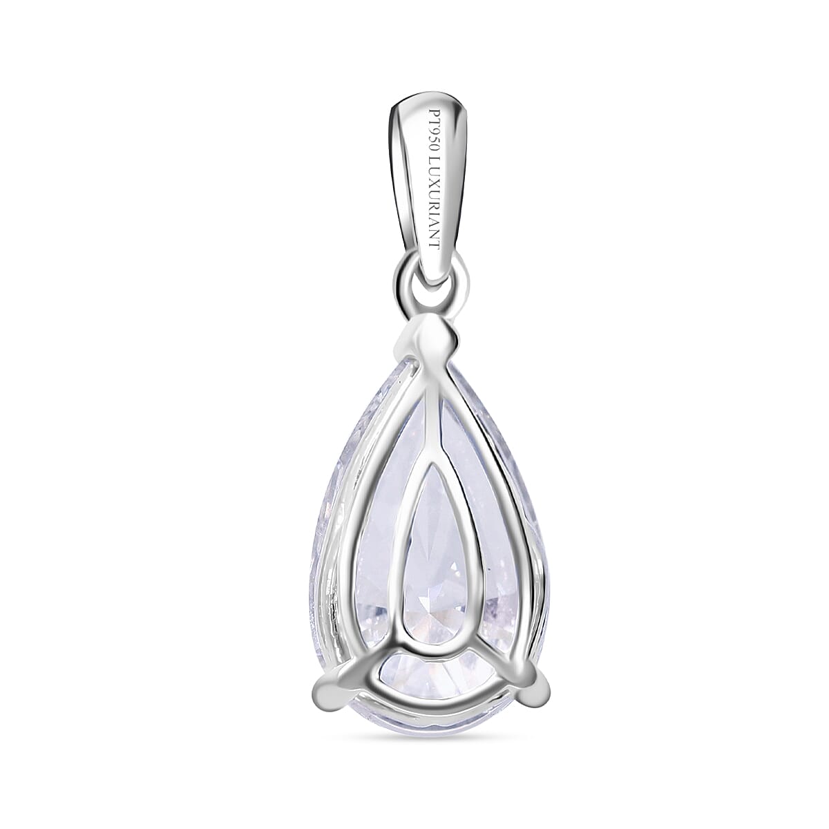 LUXURIANT 950 Platinum IGI Certified (VS2/F) Pear Cut Lab Grown Diamond Solitaire Pendant 3 Ct. 8168237 4