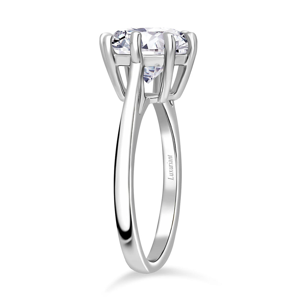 Luxuriant Diamond - 950 Platinum IGI Certified (VS1-F) Lab Grown Diamond Ring 3.00 Ct.