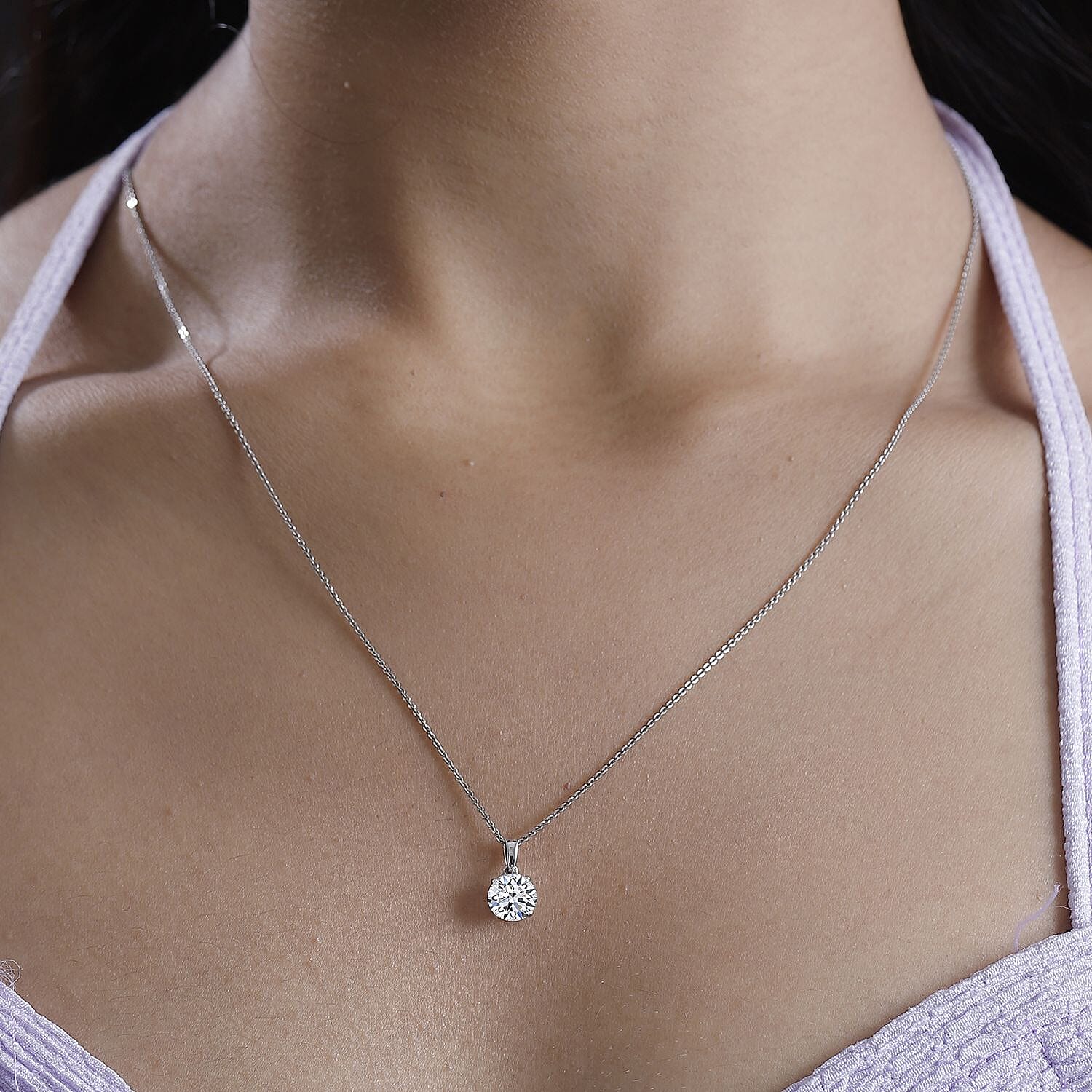 LUXURIANT 1.5 Ct. Lab Grown Diamond Solitaire Pendant in 950 Platinum 7956240 9
