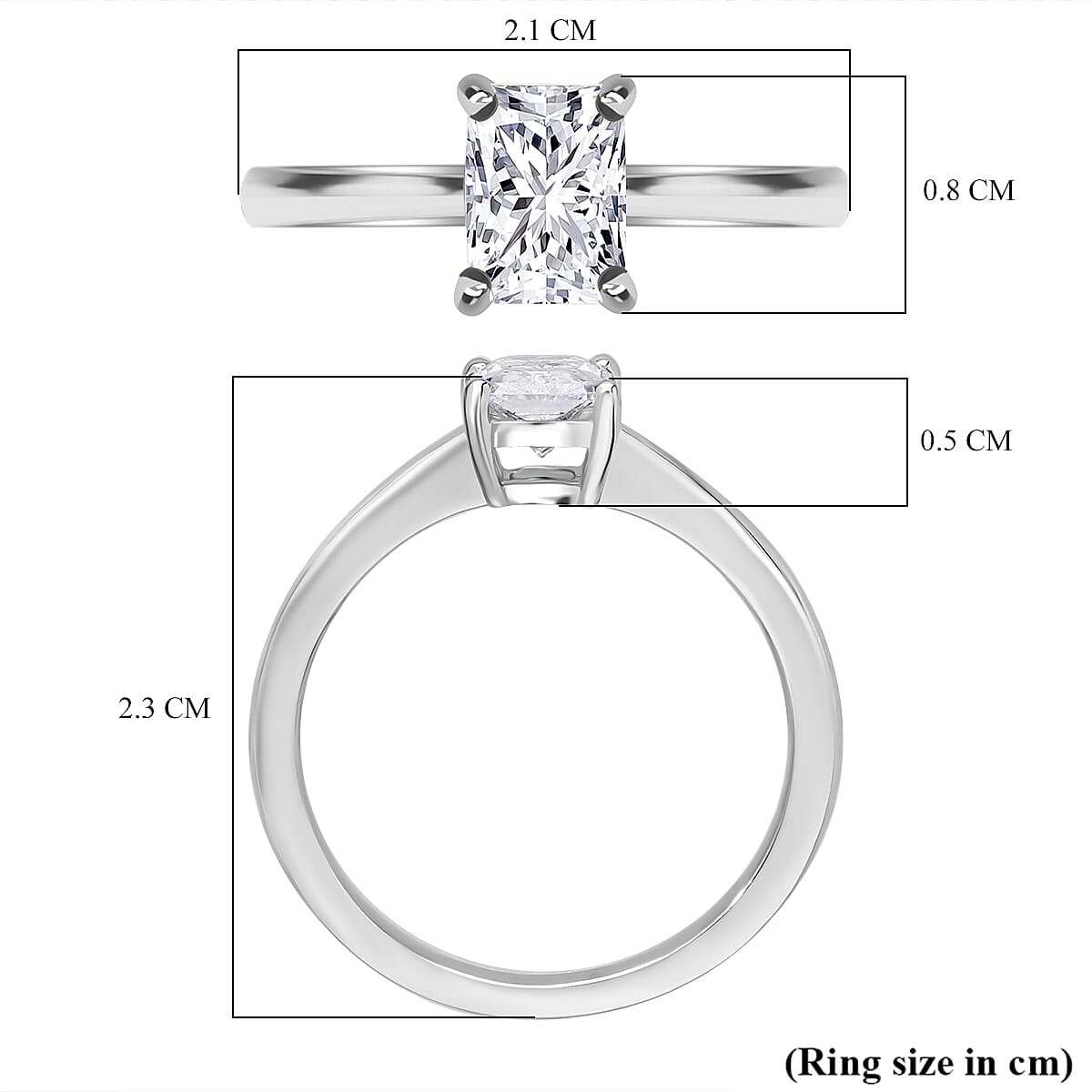 LUXURIANT 1 Ct. Lab Grown Diamond Solitaire Ring in 950 Platinum (VS-GH) 8018827 4