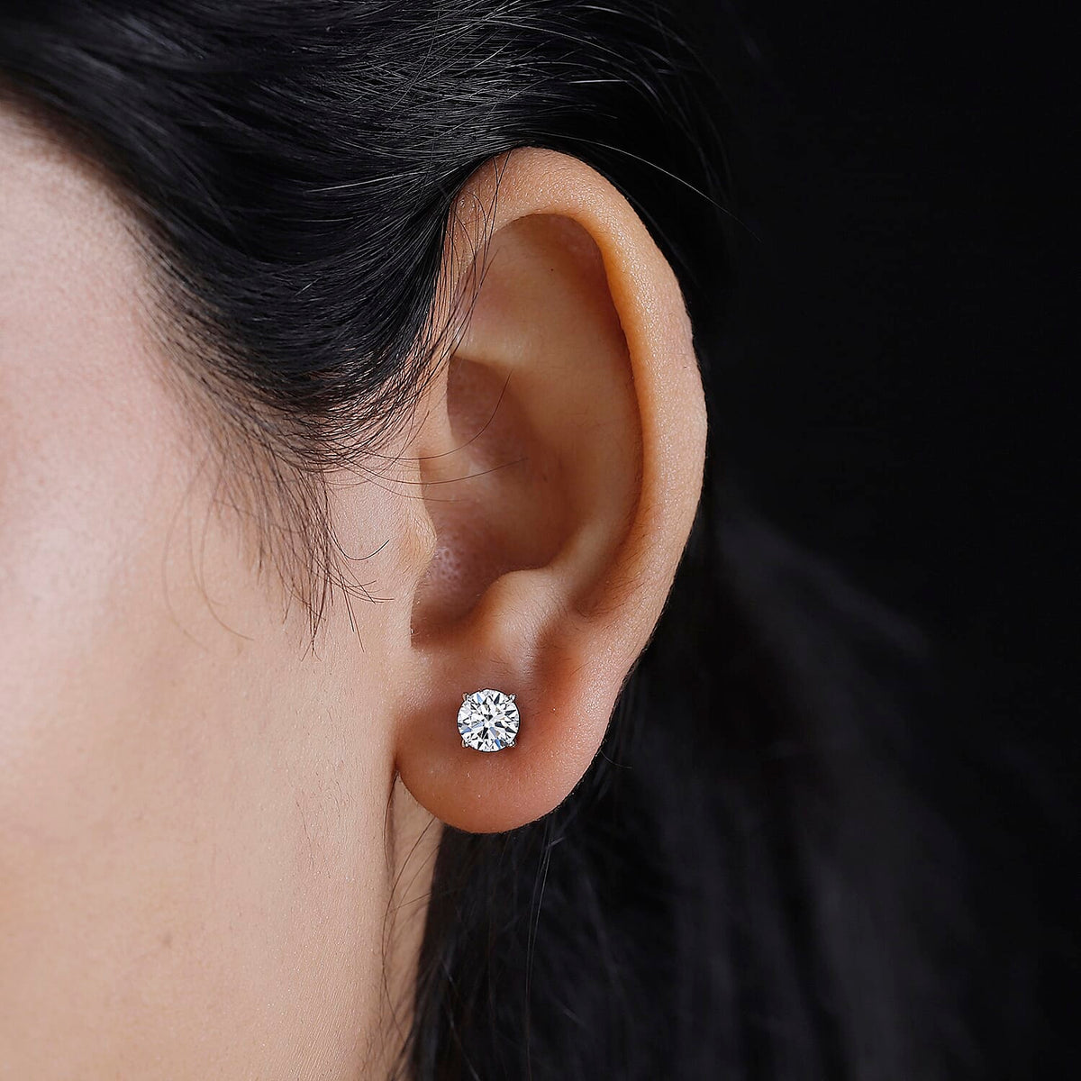 LUXURIANT 1.5 Ct. Lab Grown Diamond Solitaire Stud Earrings in 950 Platinum, SGL Certified With Screw Back 7955577 3