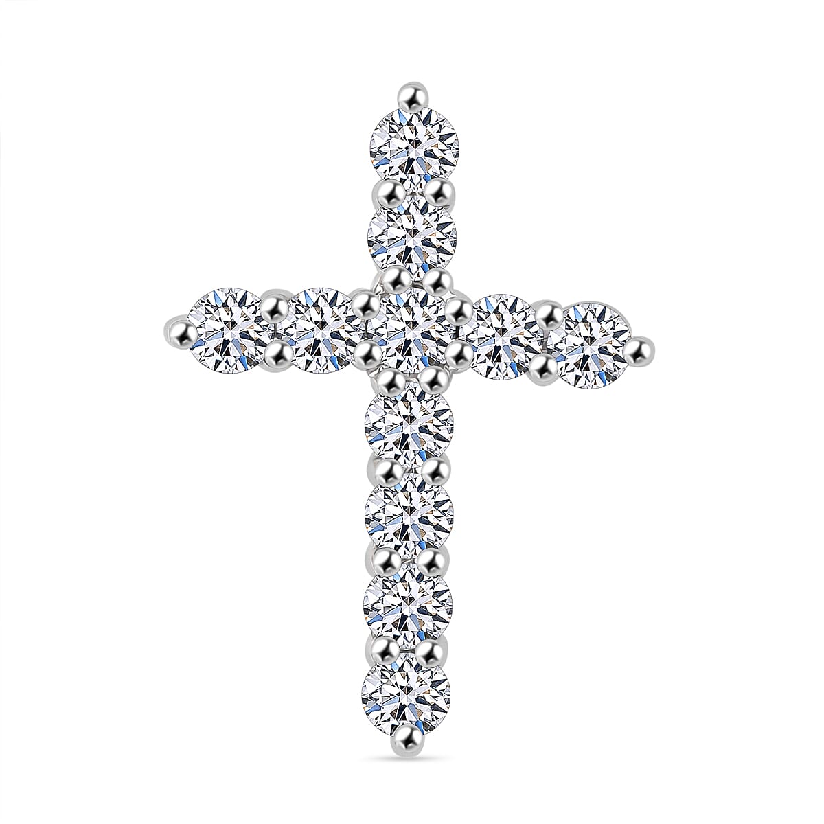 LUXURIANT 0.5 Ct. Lab Grown Diamond Cross Pendant in 950 Platinum SGL Certified 8097339 0