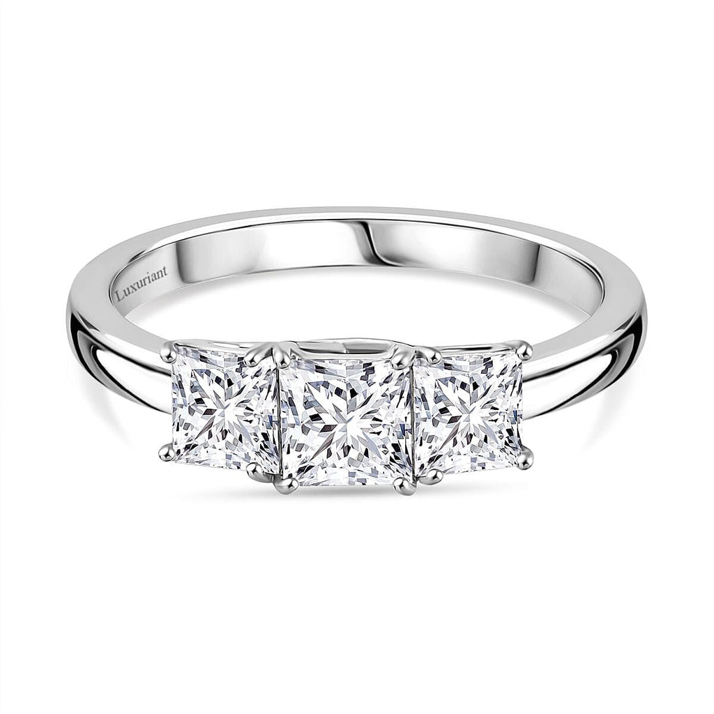 Luxuriant - 950 Platinum SGL Certified Lab Grown Diamond (VS-EF) Trilogy Ring 1.00 Ct