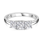 Luxuriant - 950 Platinum SGL Certified Lab Grown Diamond (VS-EF) Trilogy Ring 1.00 Ct