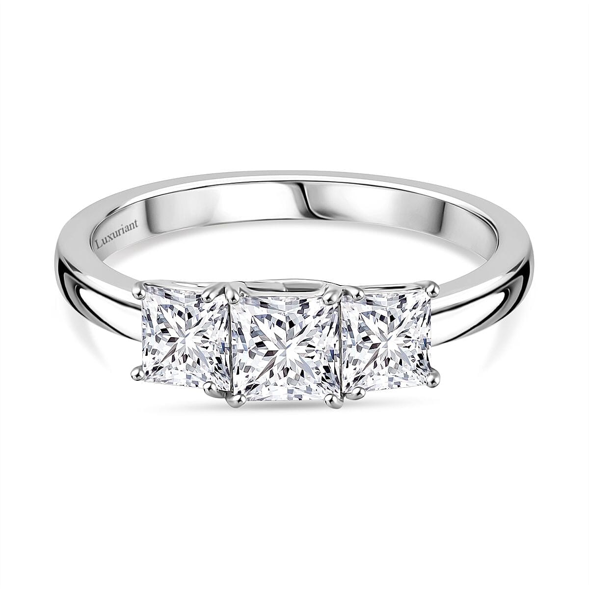 LUXURIANT 950 Platinum SGL Certified Lab Grown Diamond (VS/F) Trilogy Ring 1.15 Ct. 7938179 0