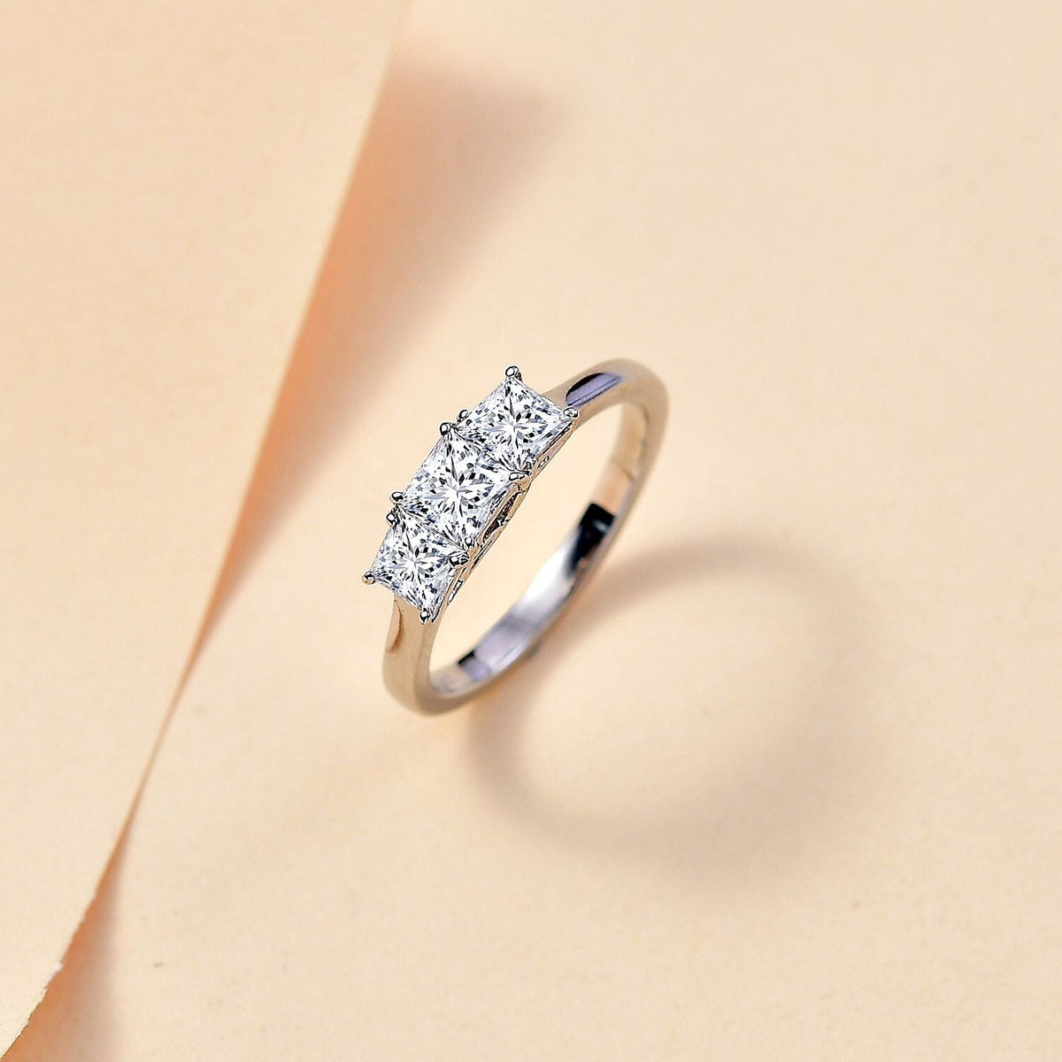 LUXURIANT 950 Platinum SGL Certified Lab Grown Diamond (VS/F) Trilogy Ring 1.15 Ct. 7938179 2