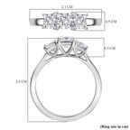 Luxuriant - 950 Platinum SGL Certified Lab Grown Diamond (VS-EF) Trilogy Ring 1.00 Ct