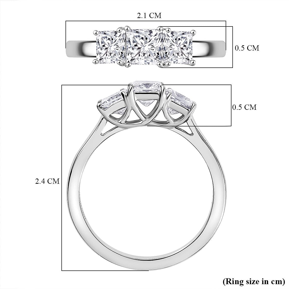LUXURIANT 950 Platinum SGL Certified Lab Grown Diamond (VS/F) Trilogy Ring 1.15 Ct. 7938179 6