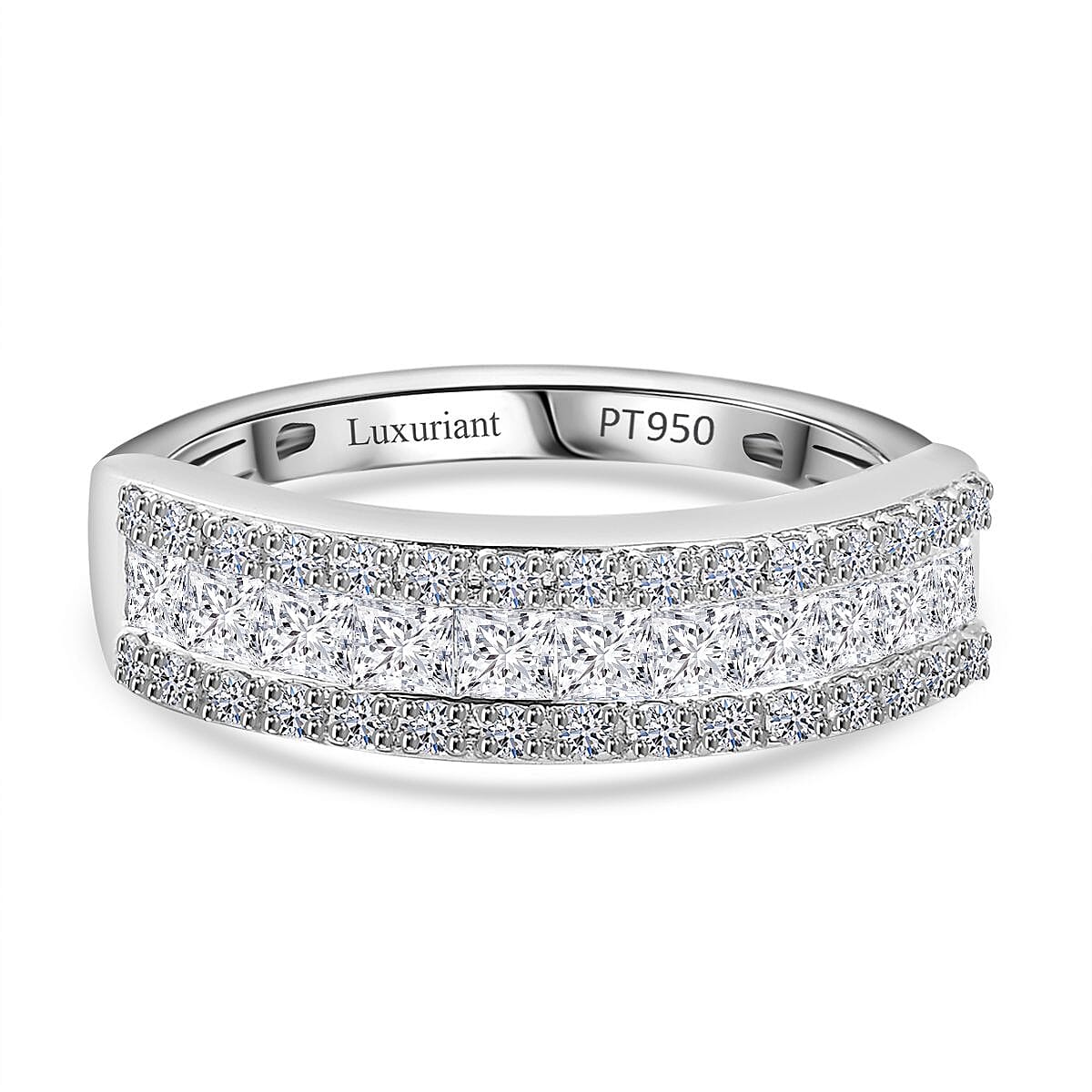 LUXURIANT 1 Ct. Lab Grown Diamond Band Ring in 950 Platinum SGL Certified (VS-GH) 8158632 0