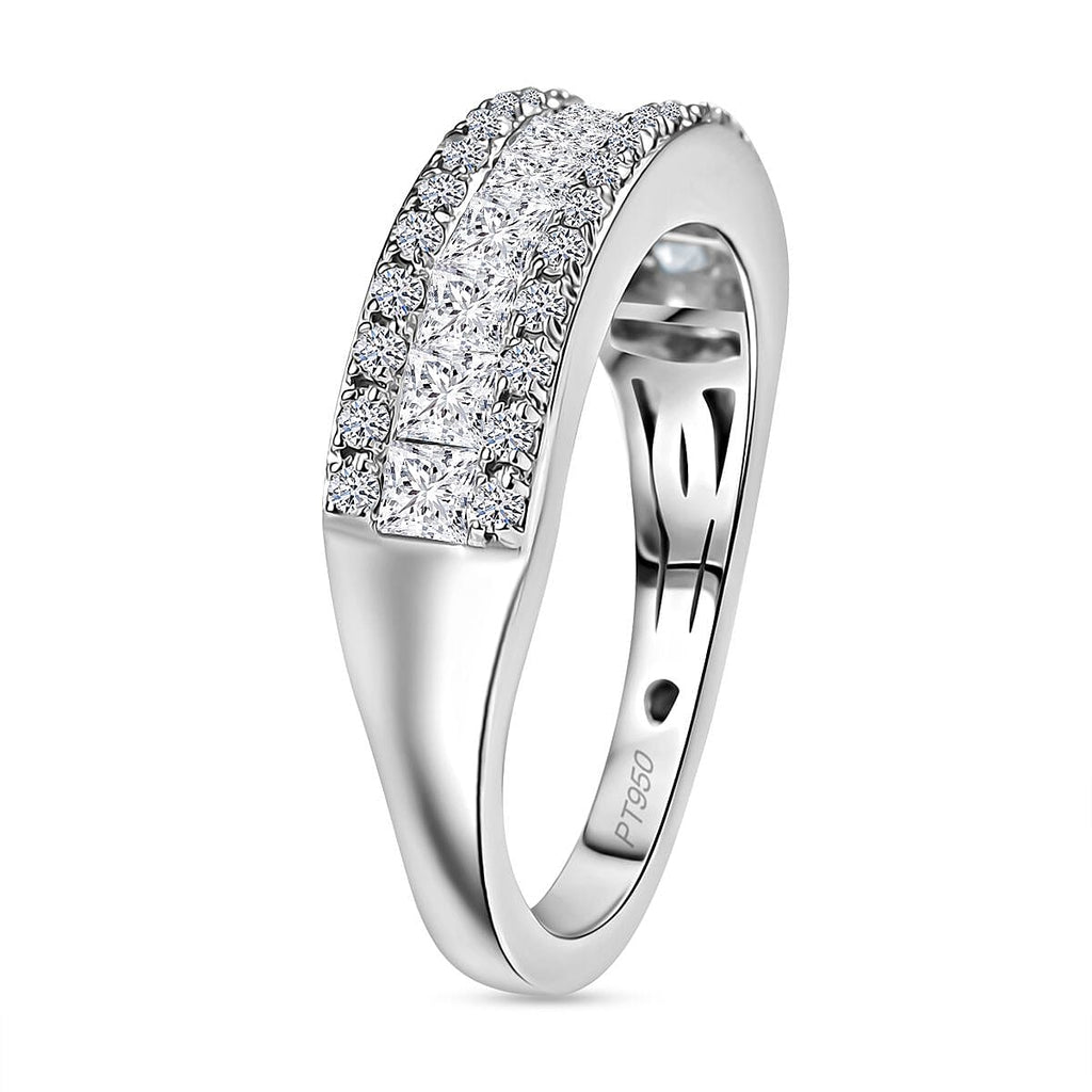 Luxuriant Diamond 950 Platinum SGL Certified Lab Grown Diamond (VS-GH) Band Ring 1.00 Ct, Platinum Wt. 5.45 Gms.