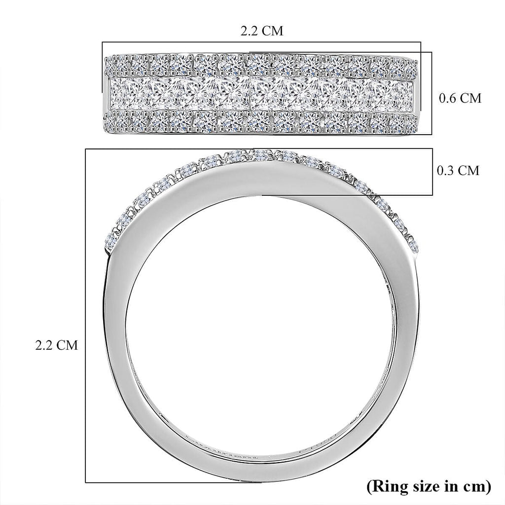 Luxuriant Diamond 950 Platinum SGL Certified Lab Grown Diamond (VS-GH) Band Ring 1.00 Ct, Platinum Wt. 5.45 Gms.
