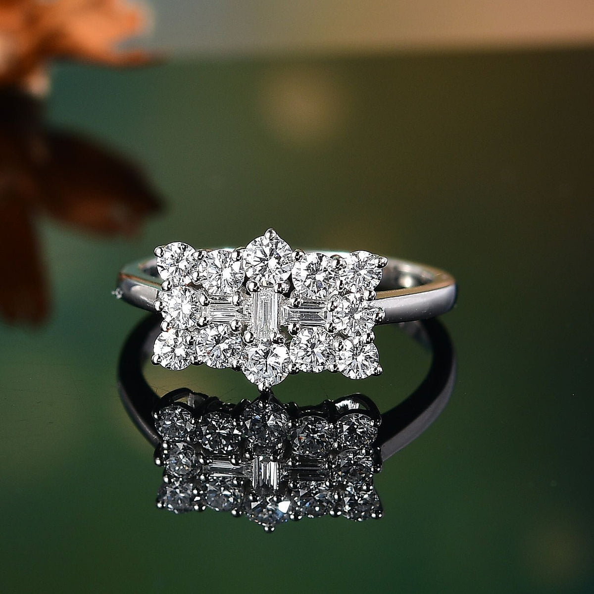 LUXURIANT 950 Platinum SGL Certified (VS-EF) Lab Grown Diamond Boat Ring 1 Ct. Platinum Wt 4.50 Gms 8062899 2