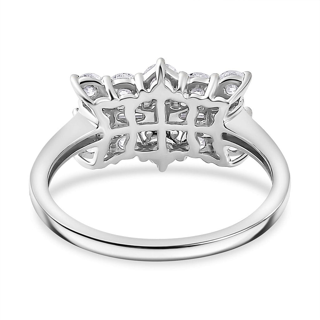 Luxuriant 950 Platinum SGL Certified (VS-EF) Lab Grown Diamond Boat Ring 1.00 Ct, Platinum Wt. 4.41 Gms