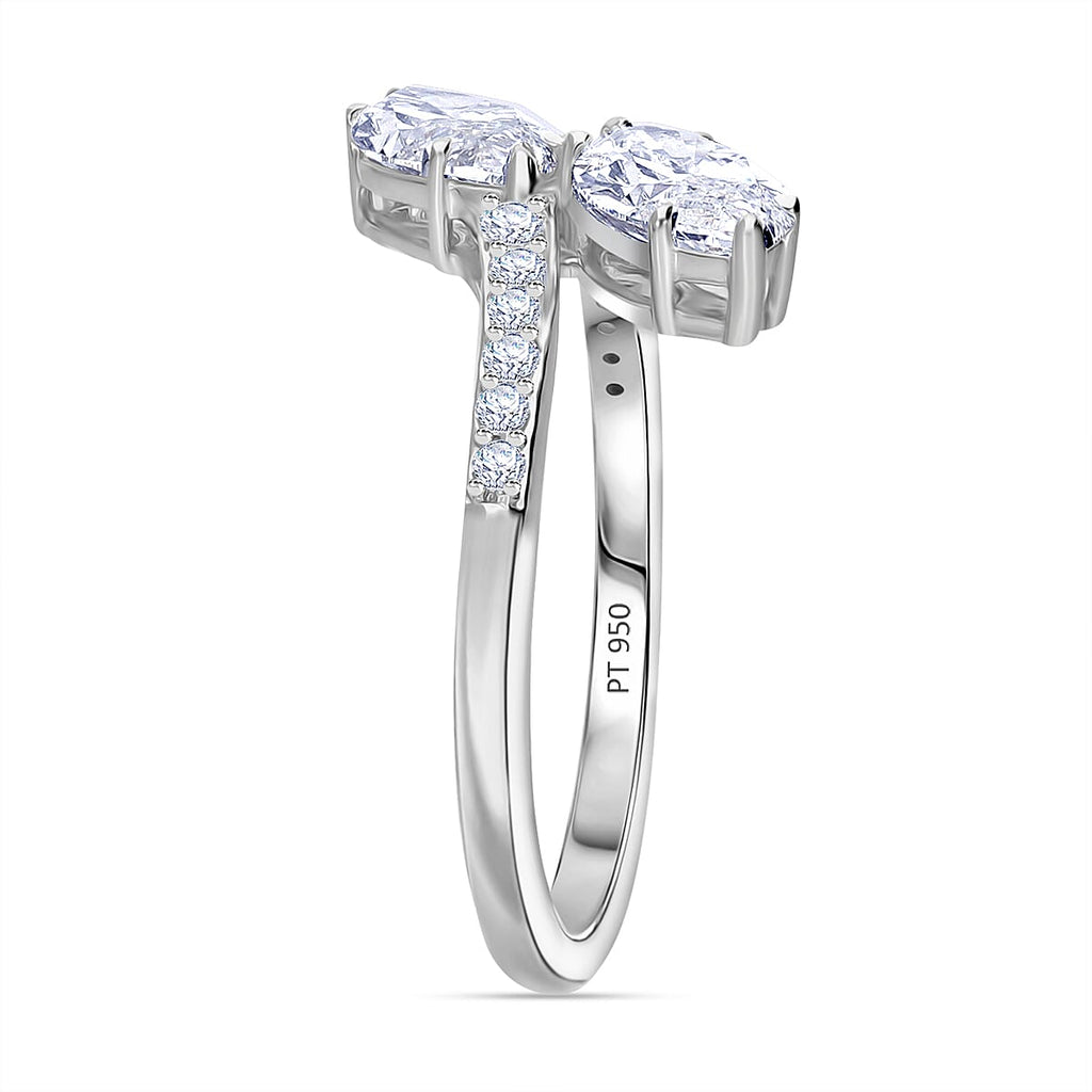 Luxuriant Diamond 950 Platinum SGL Certified VS-G-H Lab Grown Diamond  Ring, Platinum Wt.4.50 Gms