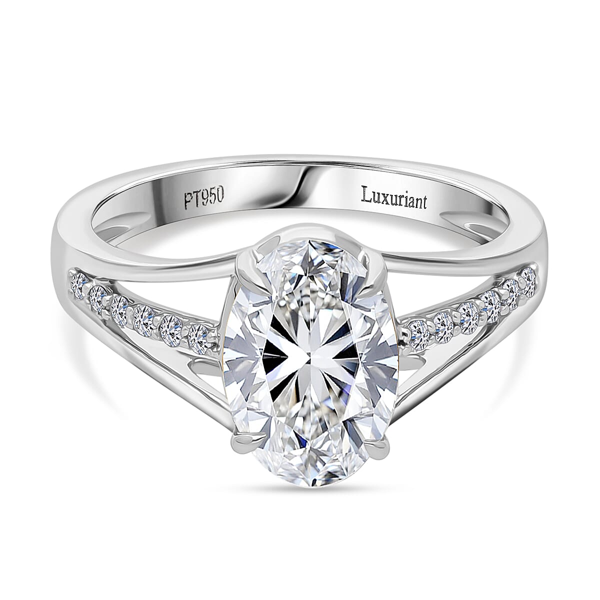 LUXURIANT 2.18 Ct Brilliant Cut Lab Grown Diamond (VS2-F) Ring in 950 Platinum IGI Certified 8152531 0