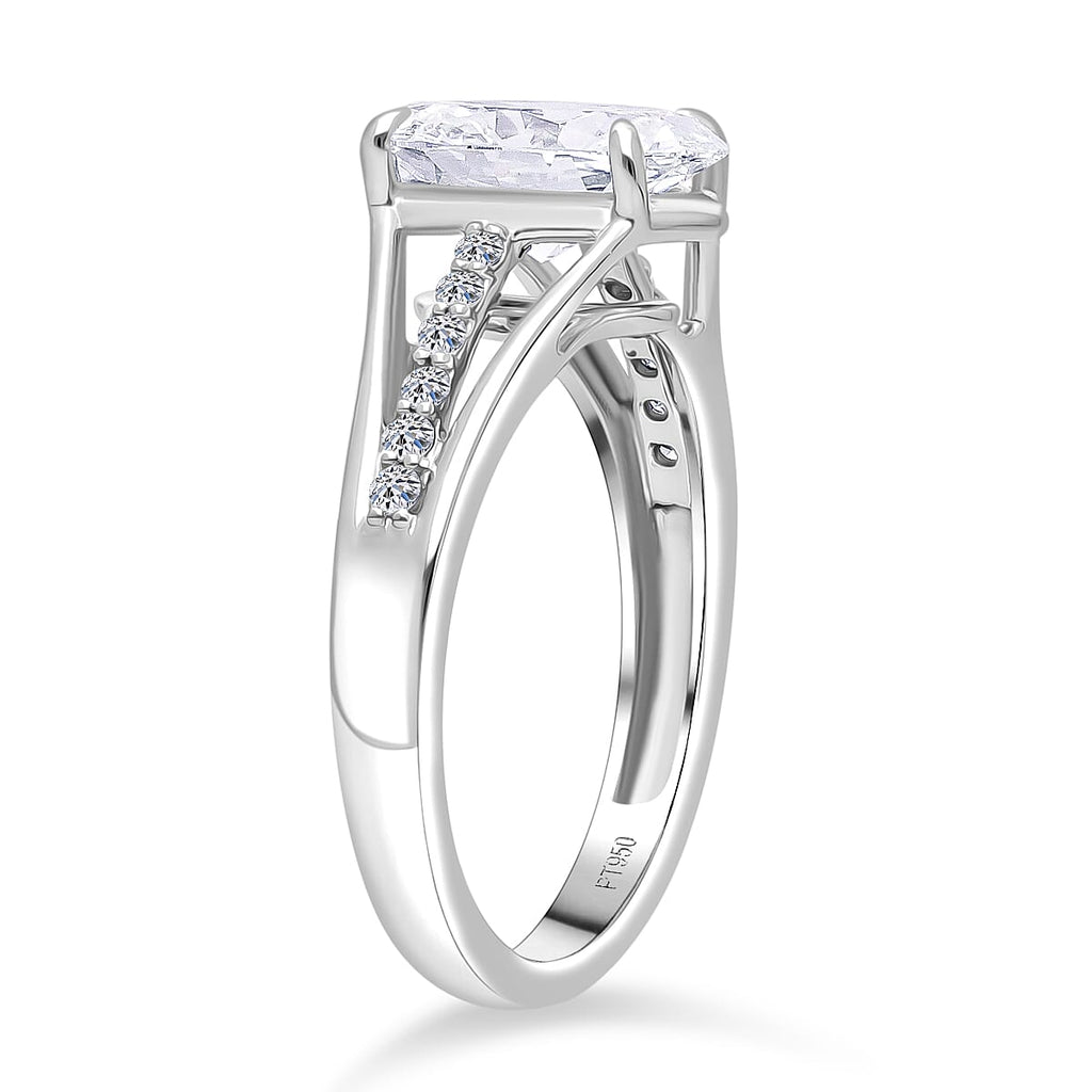 Luxuriant Diamond 950 Platinum IGI Certified Brilliant Cut Lab Grown Diamond (VS2-F) Ring 2.15 Ct, Platinum Wt. 5.30 Gms.
