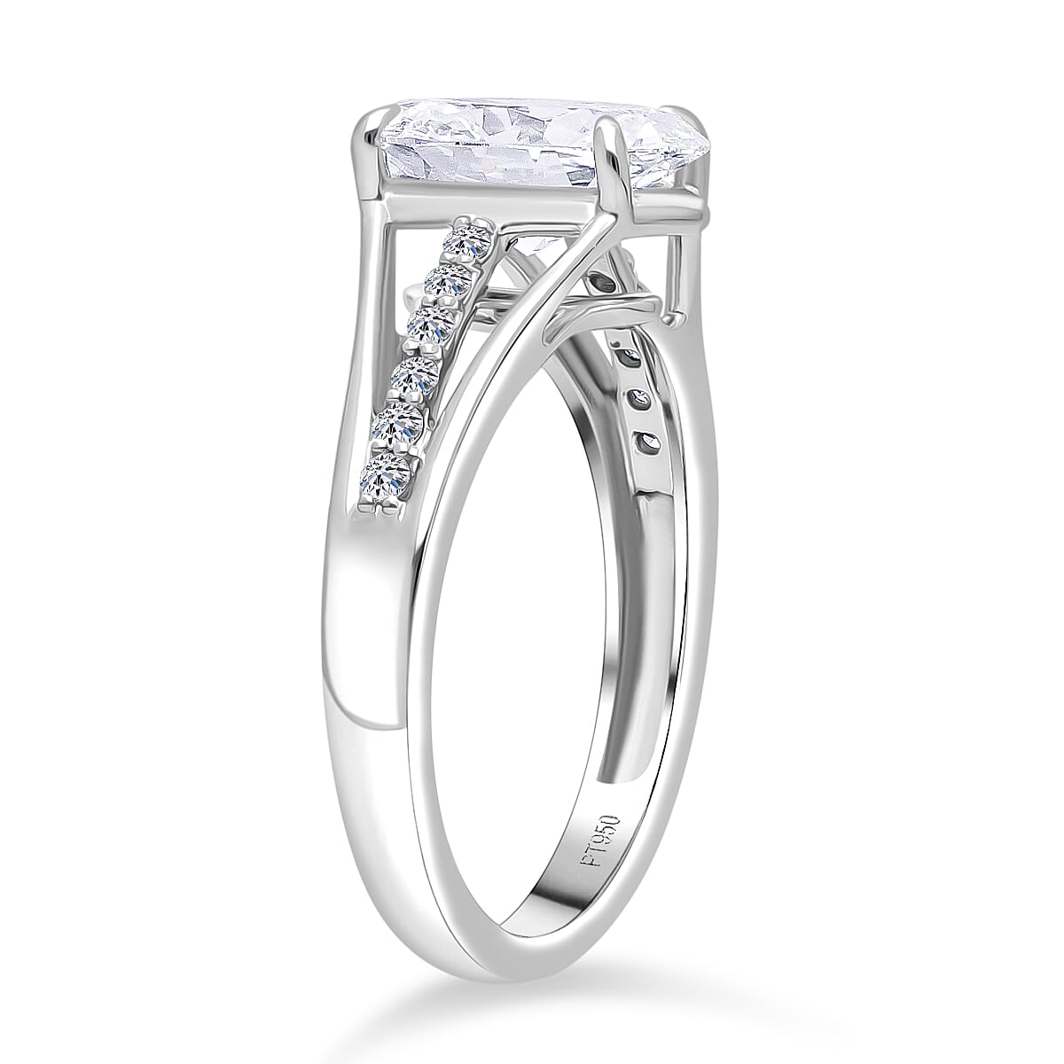 LUXURIANT 2.18 Ct Brilliant Cut Lab Grown Diamond (VS2-F) Ring in 950 Platinum IGI Certified 8152531 2