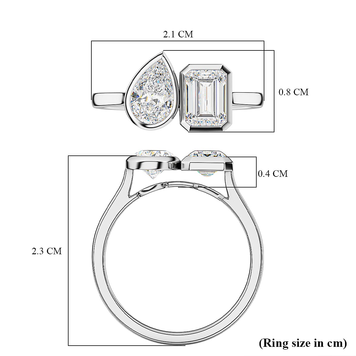 LUXURIANT 2.04 Ct. TOI ET MOI Lab Grown Diamond Ring in 950 Platinum IGI Certified (VS-EF) 8190423 5