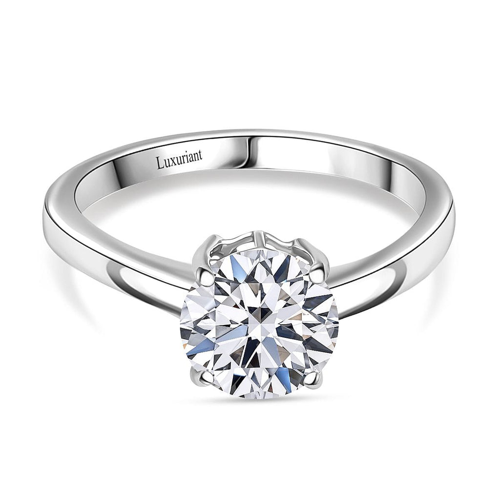 Luxuriant Diamond - 950 Platinum Lab Grown Diamond VS2-D IGI Certified Solitaire Ring 2.08 Ct
