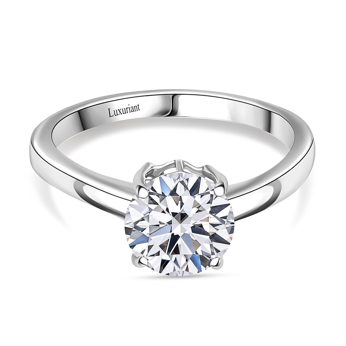 Luxuriant Diamond - 950 Platinum Lab Grown Diamond VS2-D IGI Certified Solitaire Ring 2.08 Ct 7996019 0