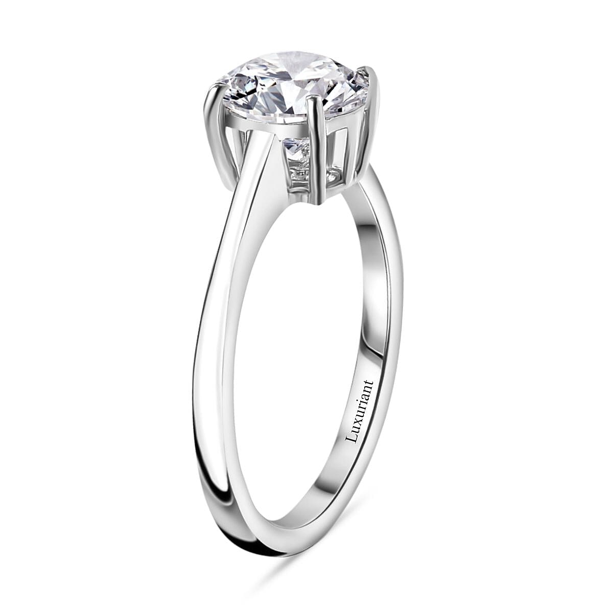 Luxuriant Diamond - 950 Platinum Lab Grown Diamond VS2-D IGI Certified Solitaire Ring 2.08 Ct 7996019 3