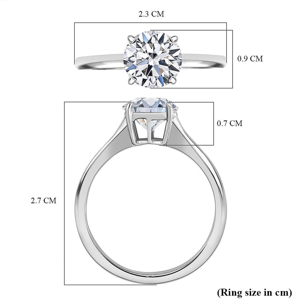 Luxuriant Diamond - 950 Platinum Lab Grown Diamond VS2-D IGI Certified Solitaire Ring 2.08 Ct