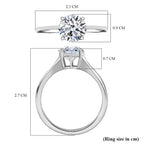Luxuriant Diamond - 950 Platinum Lab Grown Diamond VS2-D IGI Certified Solitaire Ring 2.08 Ct