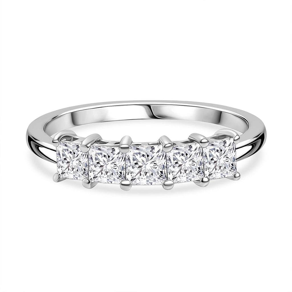 Luxuriant Diamond 950 Platinum VS Lab Grown Diamond EF, VS 5 Stone Ring, Platinum Wt.4 Gms  1.130  Ct.