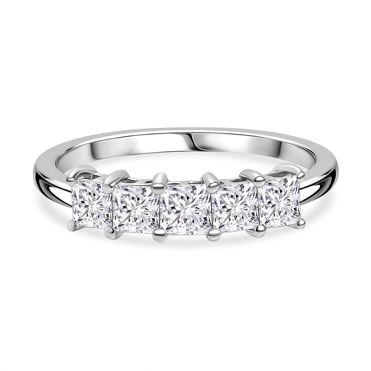LUXURIANT 1 Ct. Lab Grown Diamond 5 Stone Ring in 950 Platinum 8077211 0