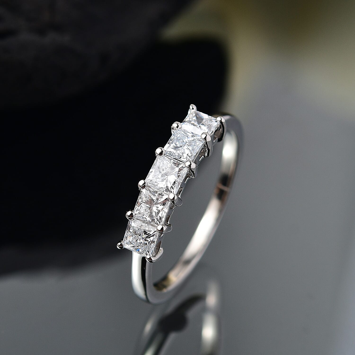 LUXURIANT 1 Ct. Lab Grown Diamond 5 Stone Ring in 950 Platinum 8077211 2