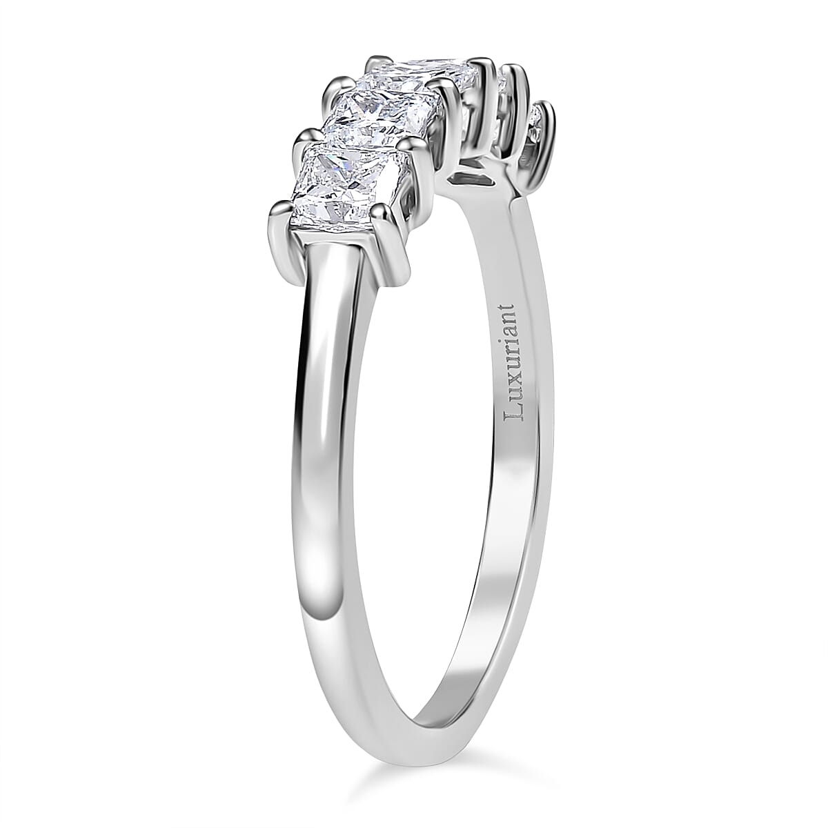 LUXURIANT 1 Ct. Lab Grown Diamond 5 Stone Ring in 950 Platinum 8077211 4