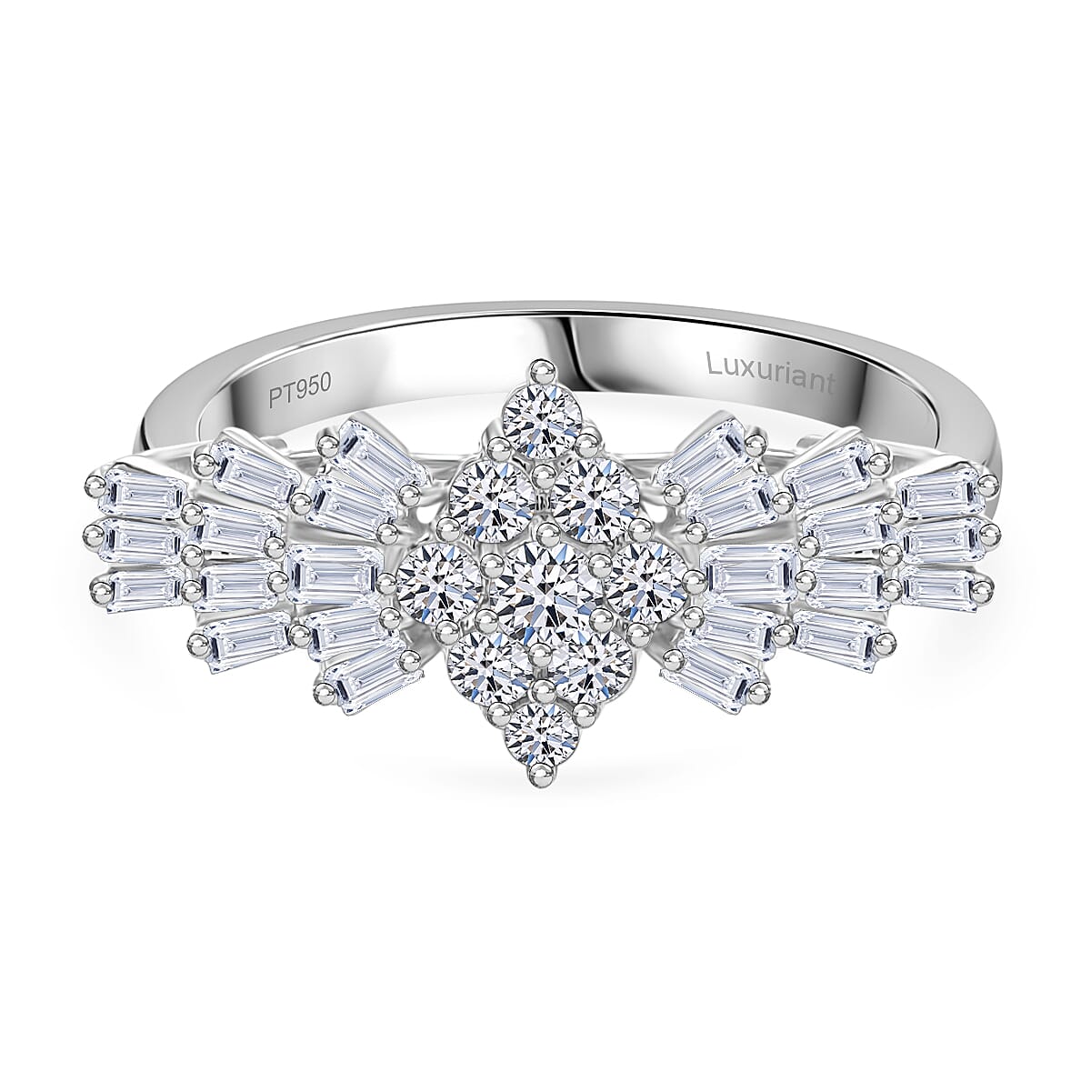 LUXURIANT 1 Ct. Lab Grown Diamond Ballerina Ring in 950 Platinum (VS/E-F) 7968057 0