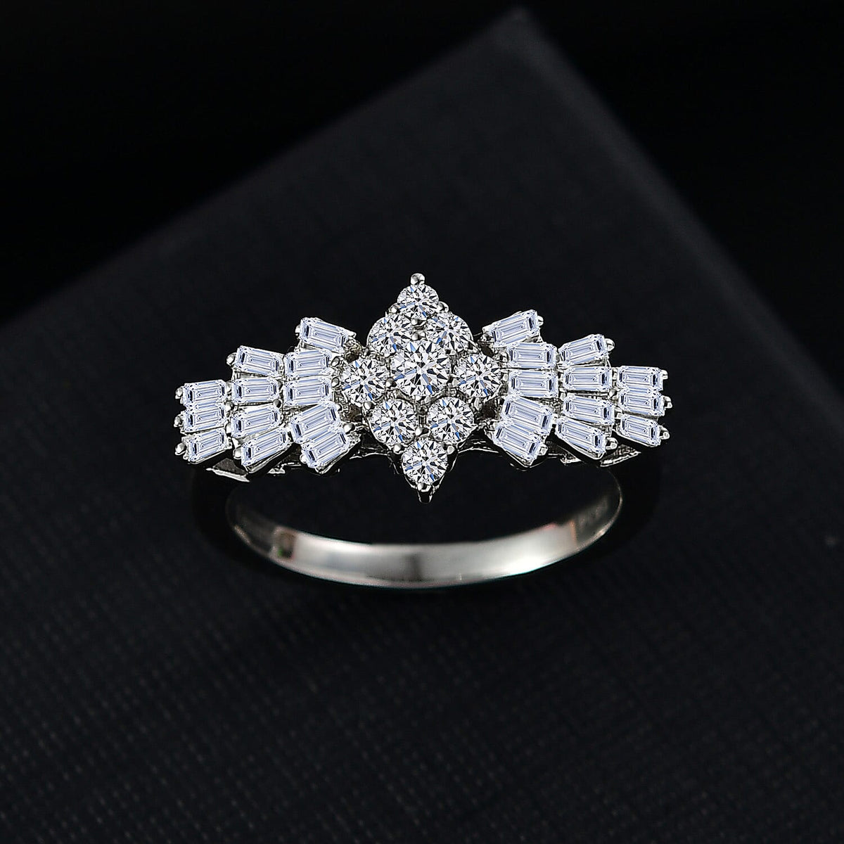 LUXURIANT 1 Ct. Lab Grown Diamond Ballerina Ring in 950 Platinum (VS/E-F) 7968057 2