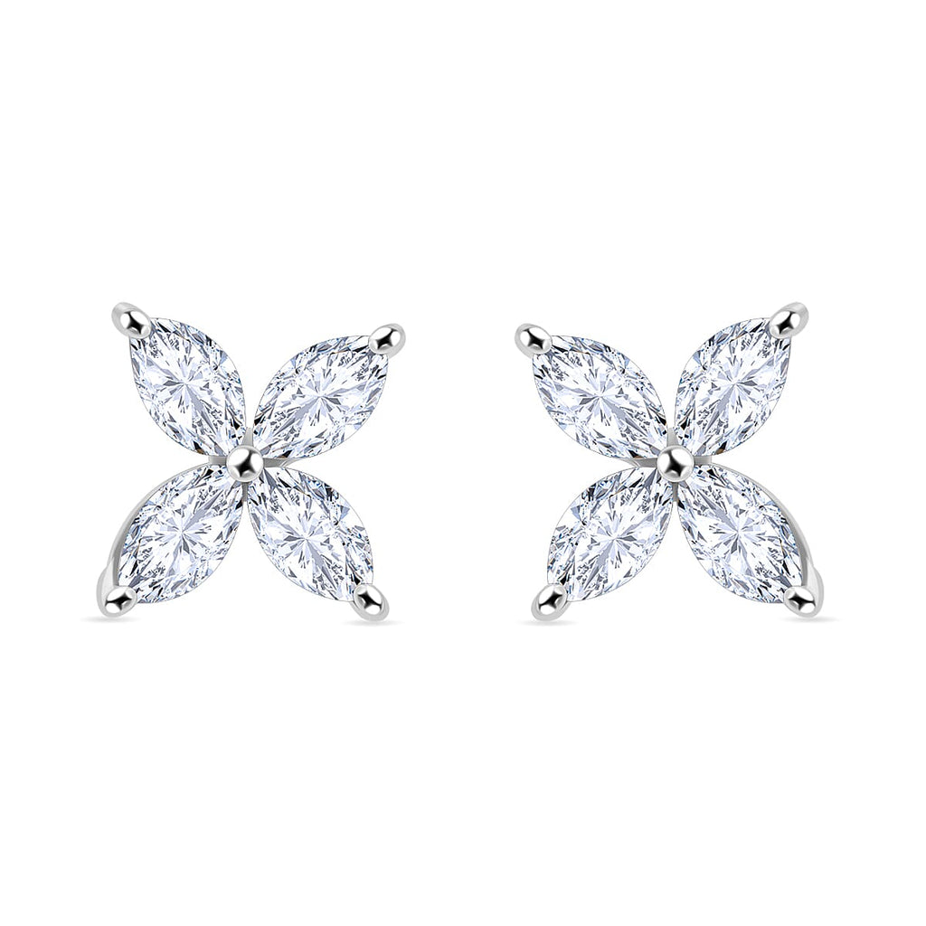 Luxuriant Diamond 950 Platinum VS-GH Lab Grown Diamond VS Earring, Platinum Wt.1 Gms  1.000  Ct.