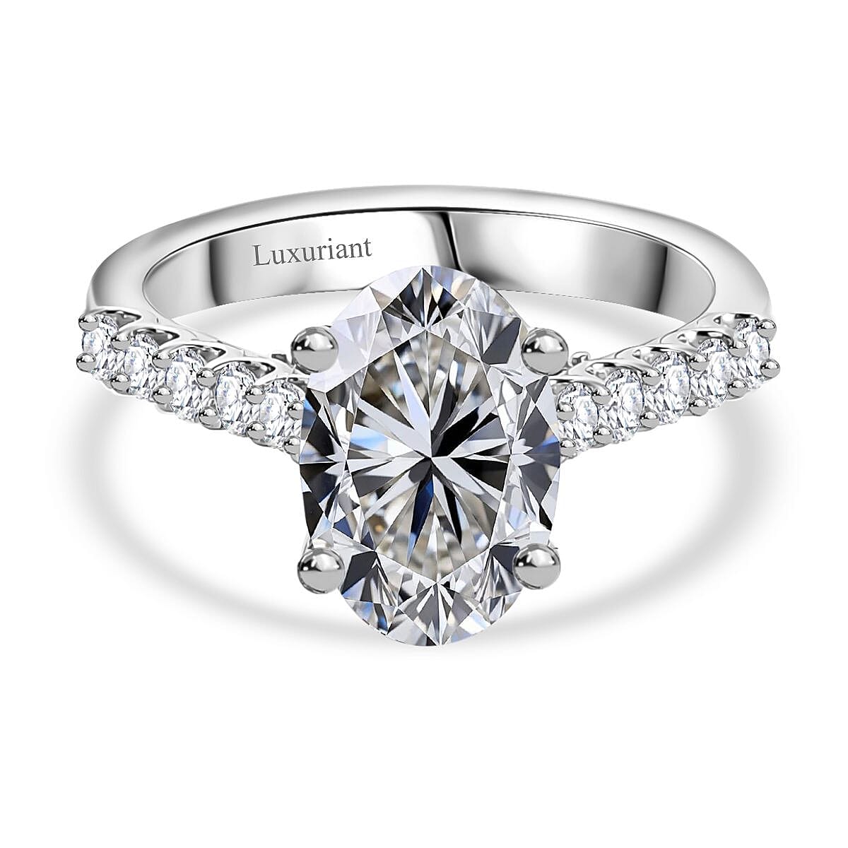 Luxuriant Diamond - 950 Platinum IGI Certified Lab Grown Diamond (VVS-E-F) Ring 2.50 Ct, Platinum Wt. 5 Gms. 8018252 0