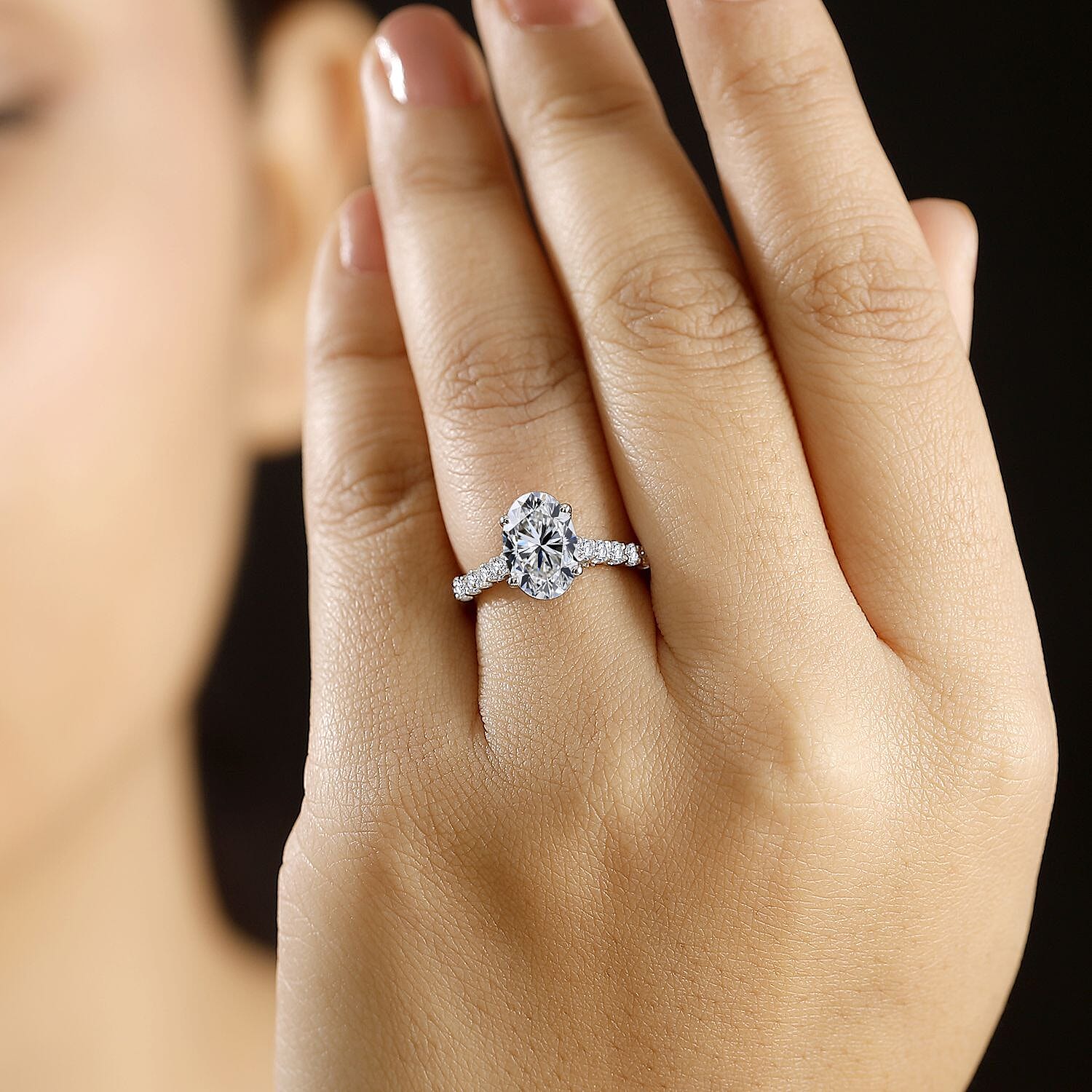 Luxuriant Diamond - 950 Platinum IGI Certified Lab Grown Diamond (VVS-E-F) Ring 2.50 Ct, Platinum Wt. 5 Gms. 8018252 2