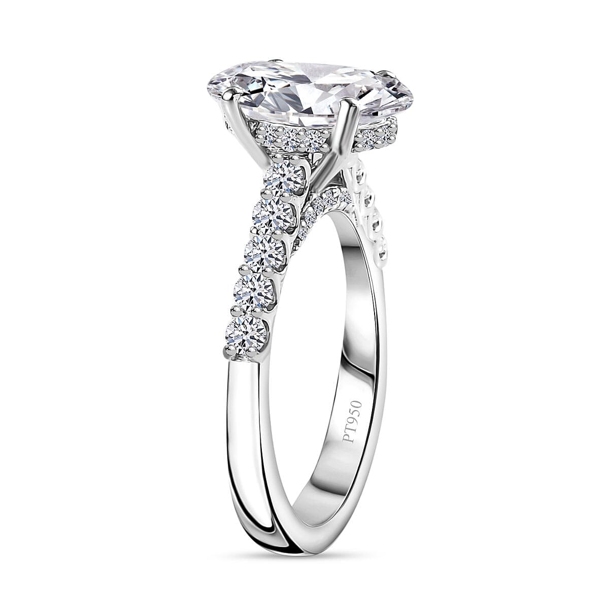 Luxuriant Diamond - 950 Platinum IGI Certified Lab Grown Diamond (VVS-E-F) Ring 2.50 Ct, Platinum Wt. 5 Gms. 8018252 3