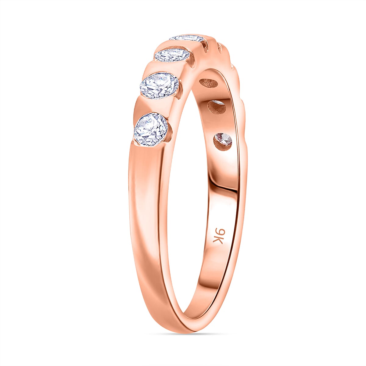 LUXURIANT 9K Rose Gold Lab Grown Diamond Ring 0.50 Ct. 8040455 3
