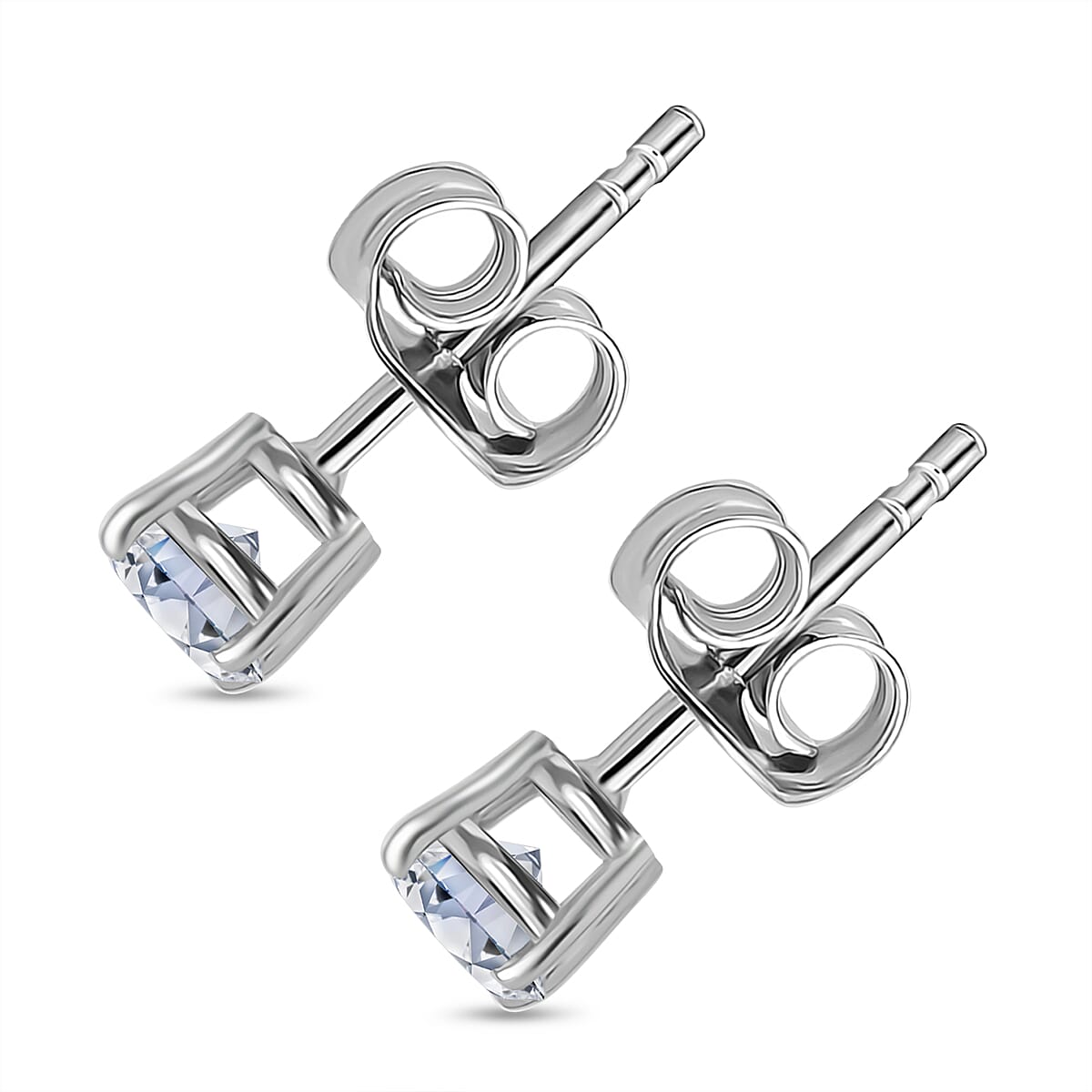 LUXURIANT 0.75 Ct. Lab Grown Diamond Solitaire Stud Earrings in 9K White Gold 7955481 6