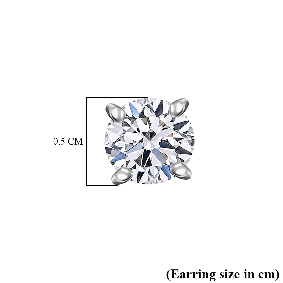 LUXURIANT 0.75 Ct. Lab Grown Diamond Solitaire Stud Earrings in 9K White Gold 7955481 7