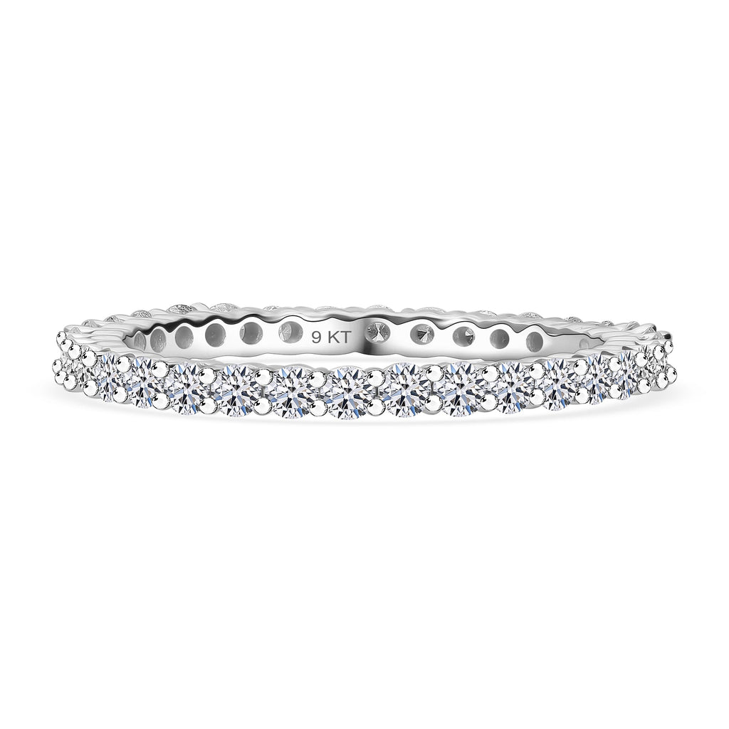 Luxuriant Diamond 9K White Gold SGL Certified Lab Grown Diamond (VS-G-H) Ring 0.99 Ct.