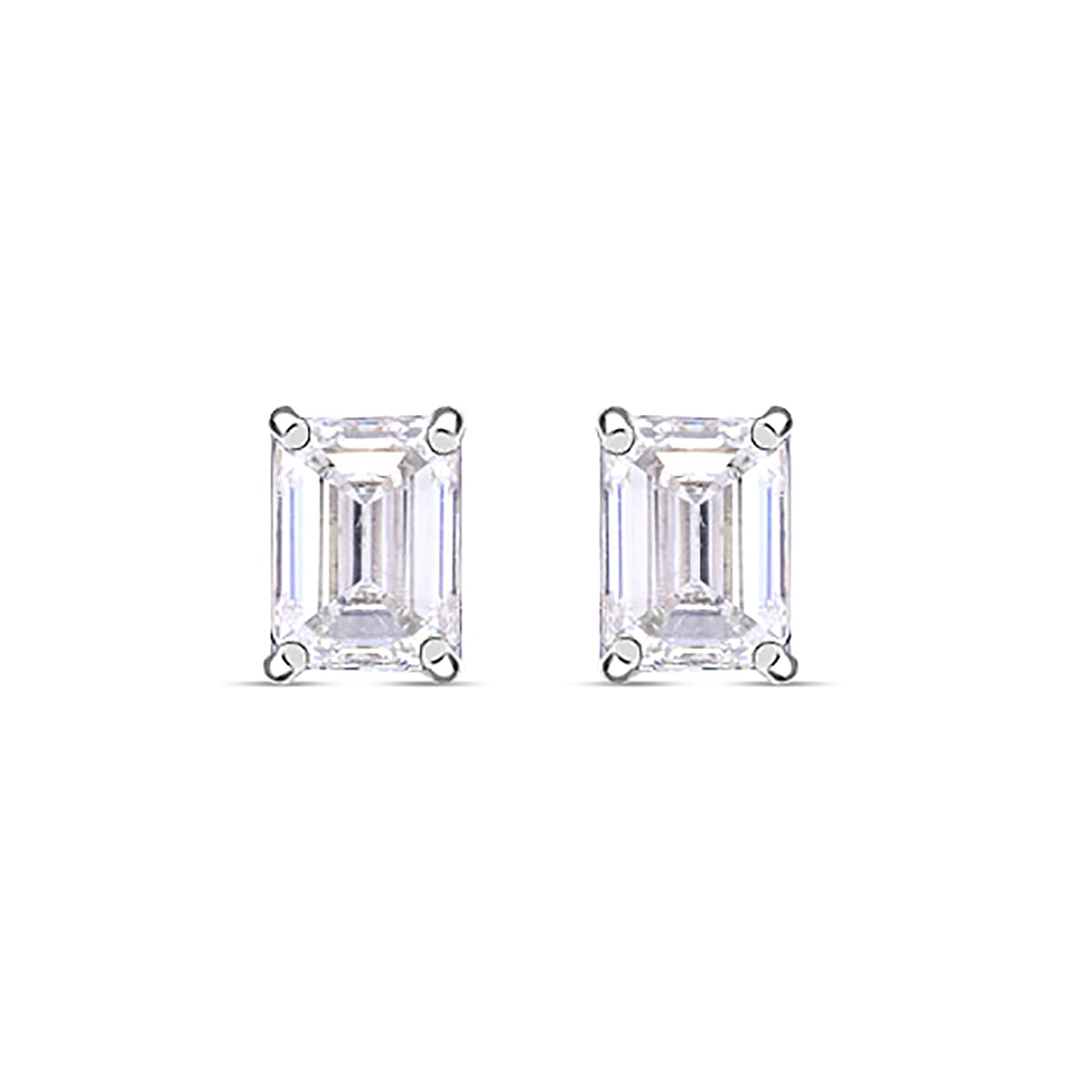 LUXURIANT 9K White Gold SGL Certified Lab Grown Diamond (VS-E-F) Stud Earrings 1 Ct 7730408 0