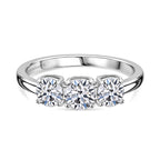 Luxuriant Diamond - 9K White Gold SGL Certified Lab Grown Diamond (VS-EF) 3 Stone Ring 1.00 Ct.