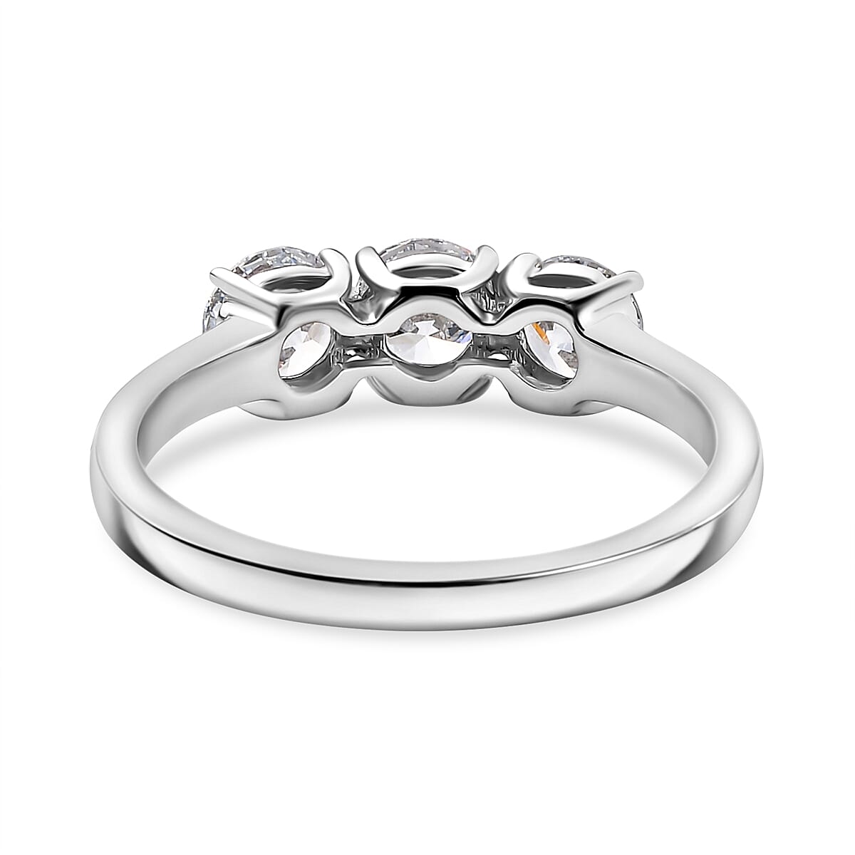 LUXURIANT 1 Ct. Lab Grown Diamond Trilogy Ring in 9K White Gold, SGL Certified 7938131 6