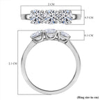 Luxuriant Diamond - 9K White Gold SGL Certified Lab Grown Diamond (VS-EF) 3 Stone Ring 1.00 Ct.