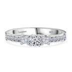 Luxuriant Diamond 9K White Gold SGL Certified (VS-G-H) Lab Grown Princess Cut Diamond Trilogy Ring 1.00 Ct.