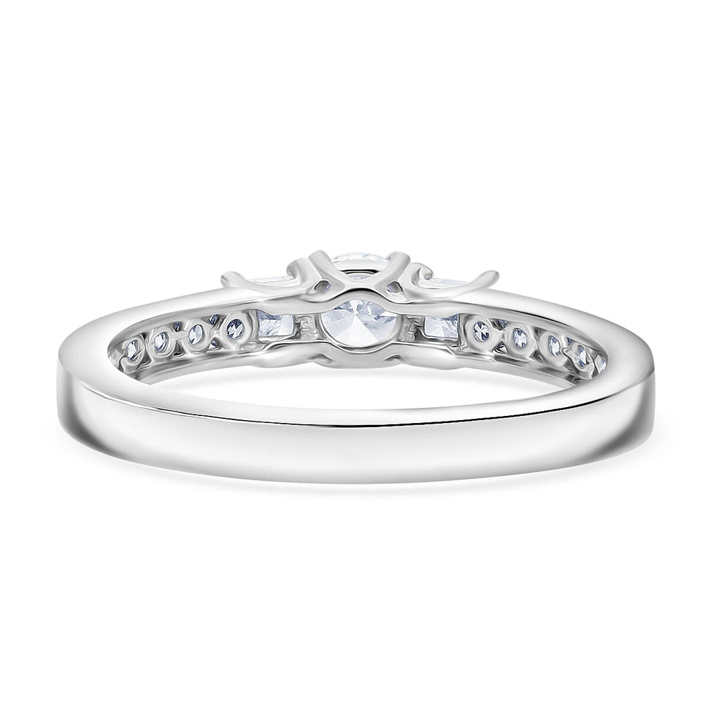 Luxuriant Diamond 9K White Gold SGL Certified (VS-G-H) Lab Grown Princess Cut Diamond Trilogy Ring 1.00 Ct.